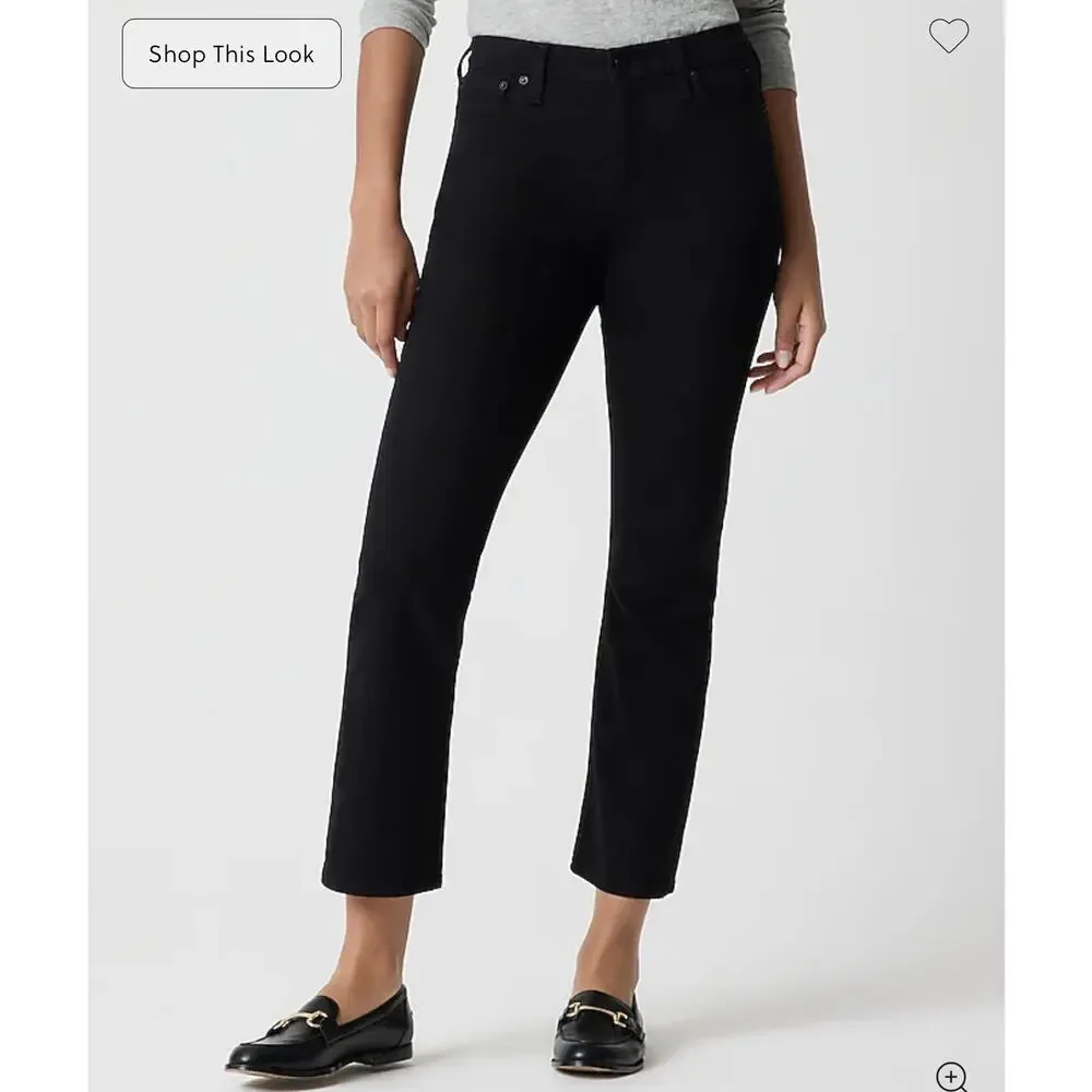 J. Crew Flare crop black jean in all-day stretch Black NWT size 30P